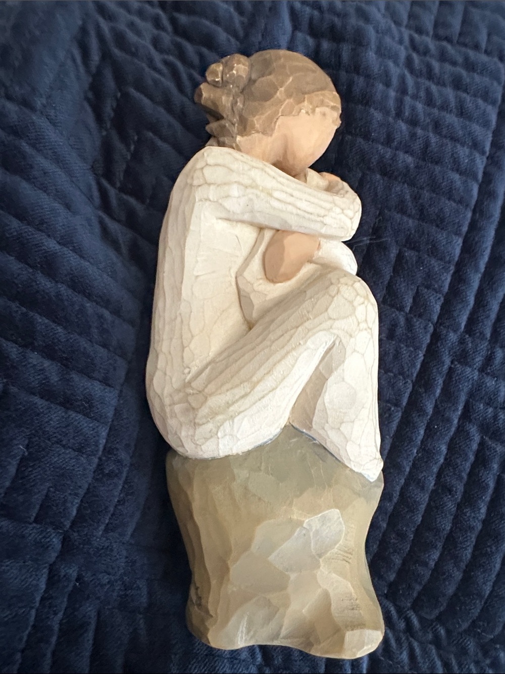 Willow Tree Cream and Tan Seated Embrace Figurine